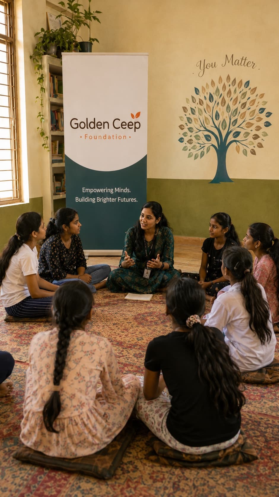 A Golden Ceep peer-support circle for young women in India